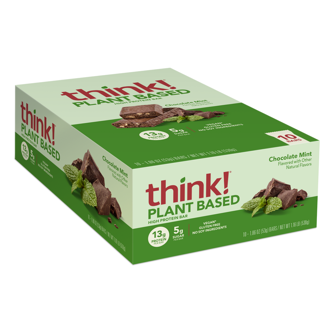 Plant-Based High Protein Bar, Chocolate Mint in a box