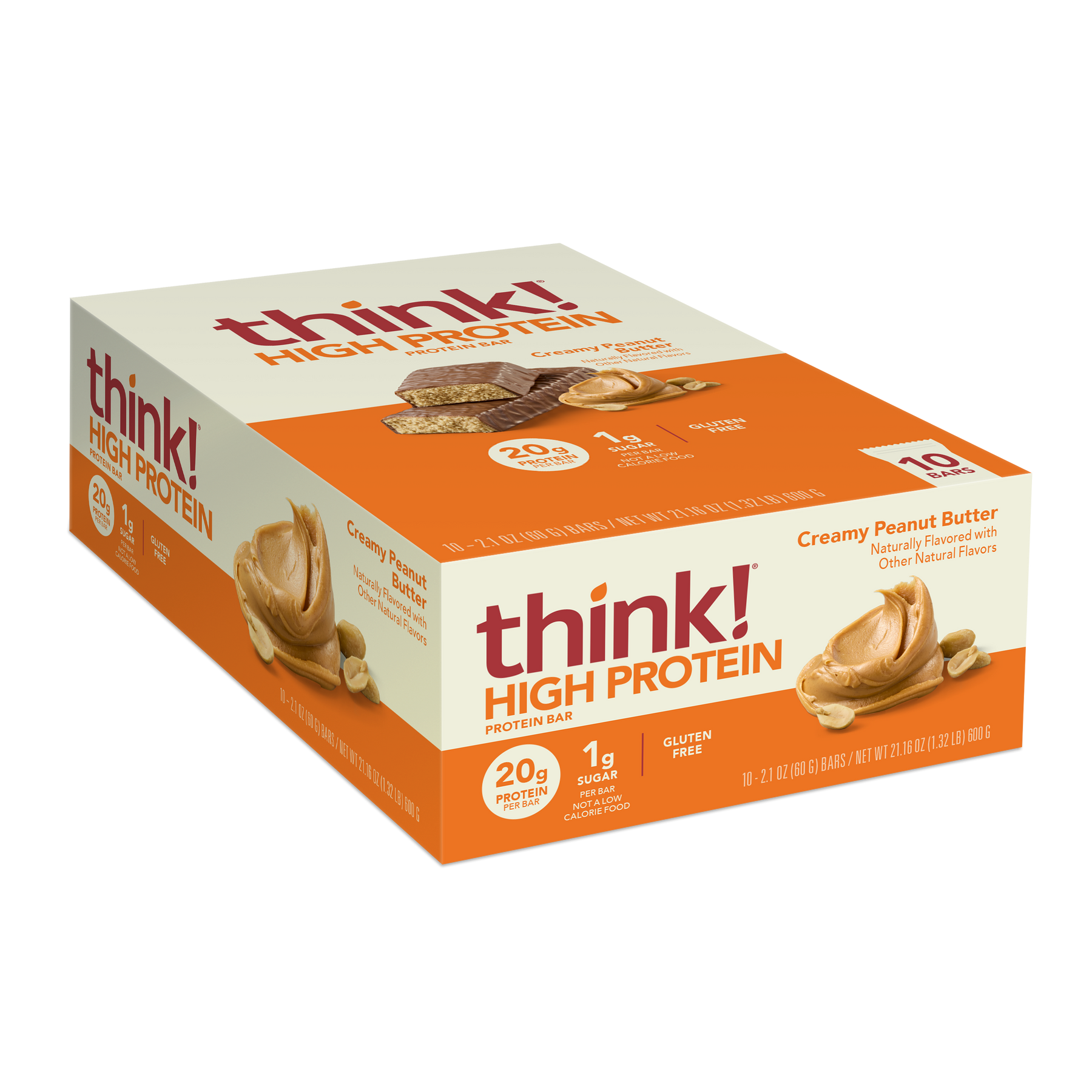 think! High Protein Bar, Creamy Peanut Butter – Think Products