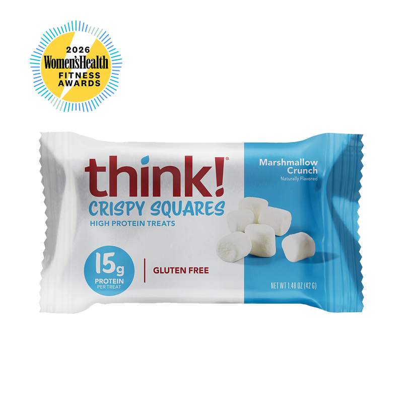 think! Crispy Squares - Marshmallow Crunch protein bar packaging shot