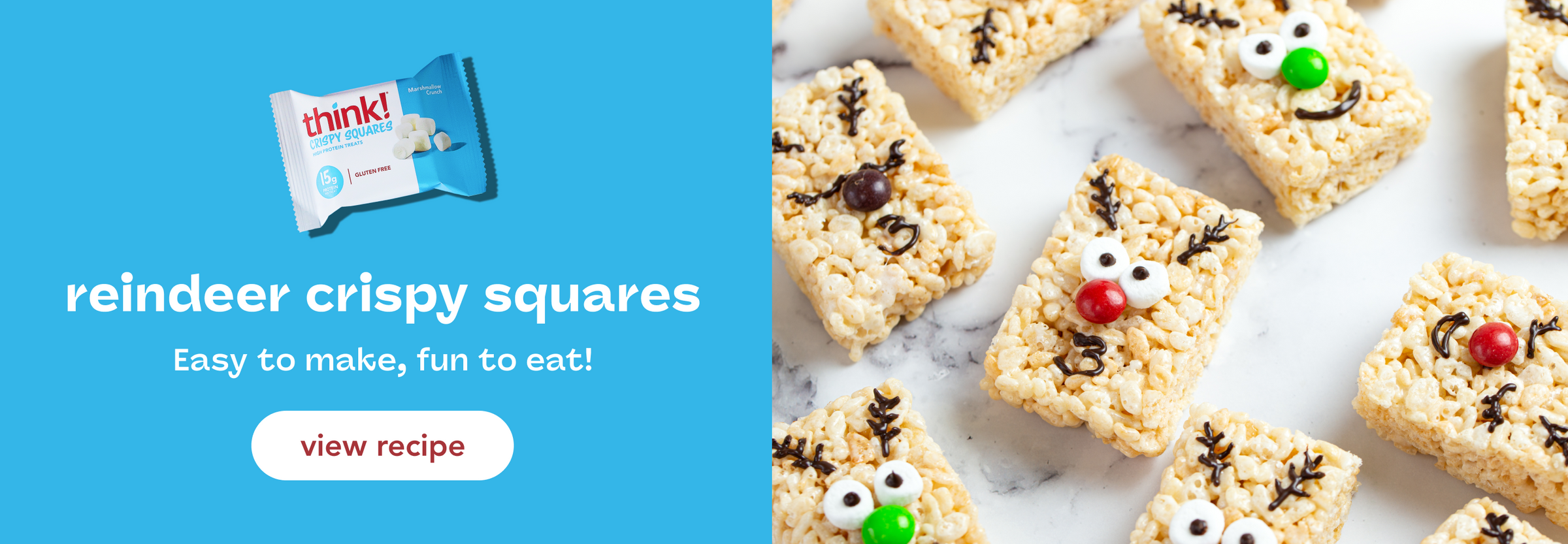 reindeer crispy squares - easy to make, fun to eat. View recipe.