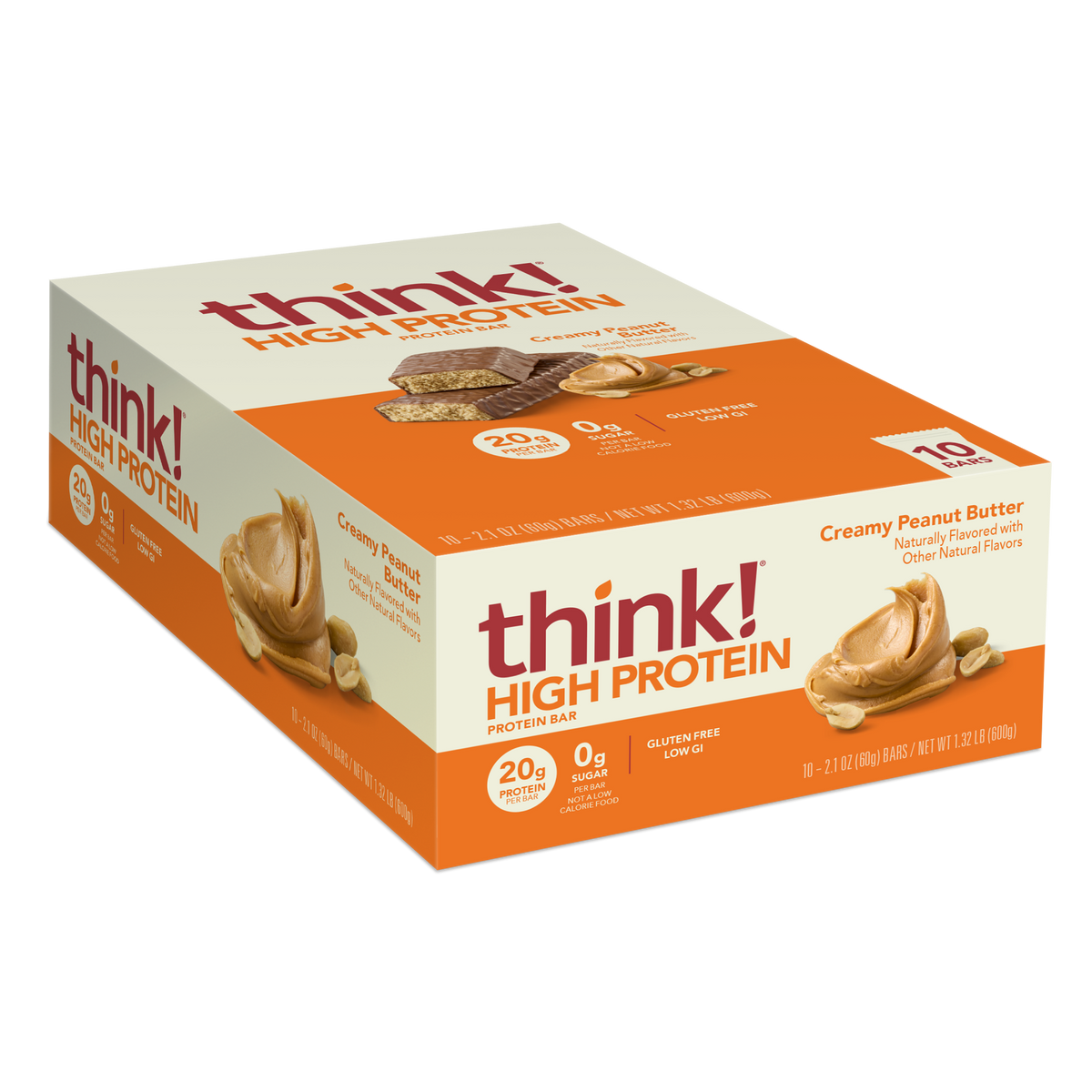 think! High Protein Bar, Creamy Peanut Butter – Think Products