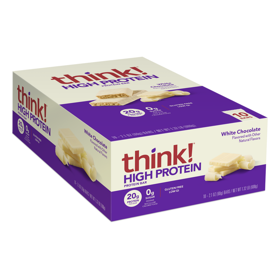 High Protein Bar, White Chocolate in a box