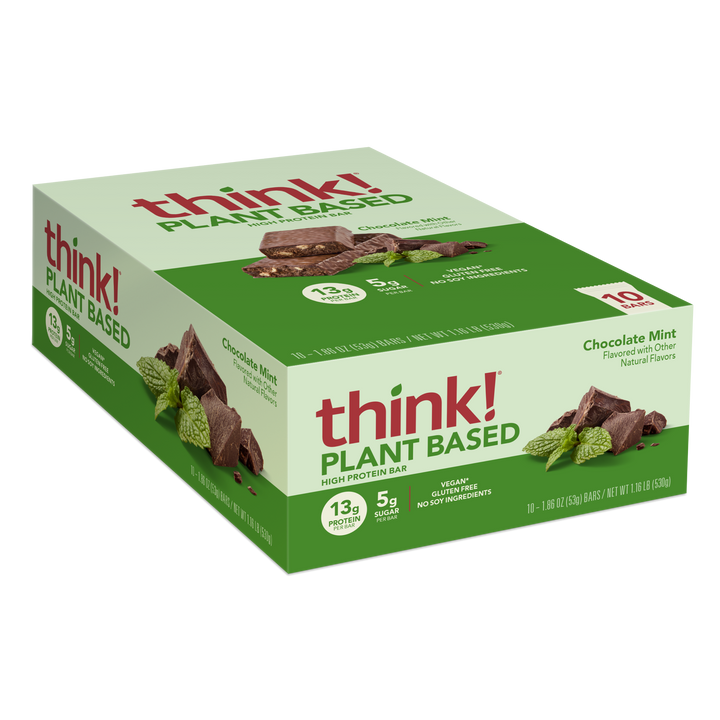 Plant-Based High Protein Bar, Chocolate Mint in a box