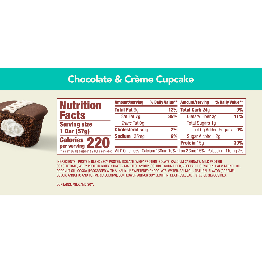 Chocolate Lover's Variety Pack - Nutritional Facts for Chocolate & Creme Cupcake
